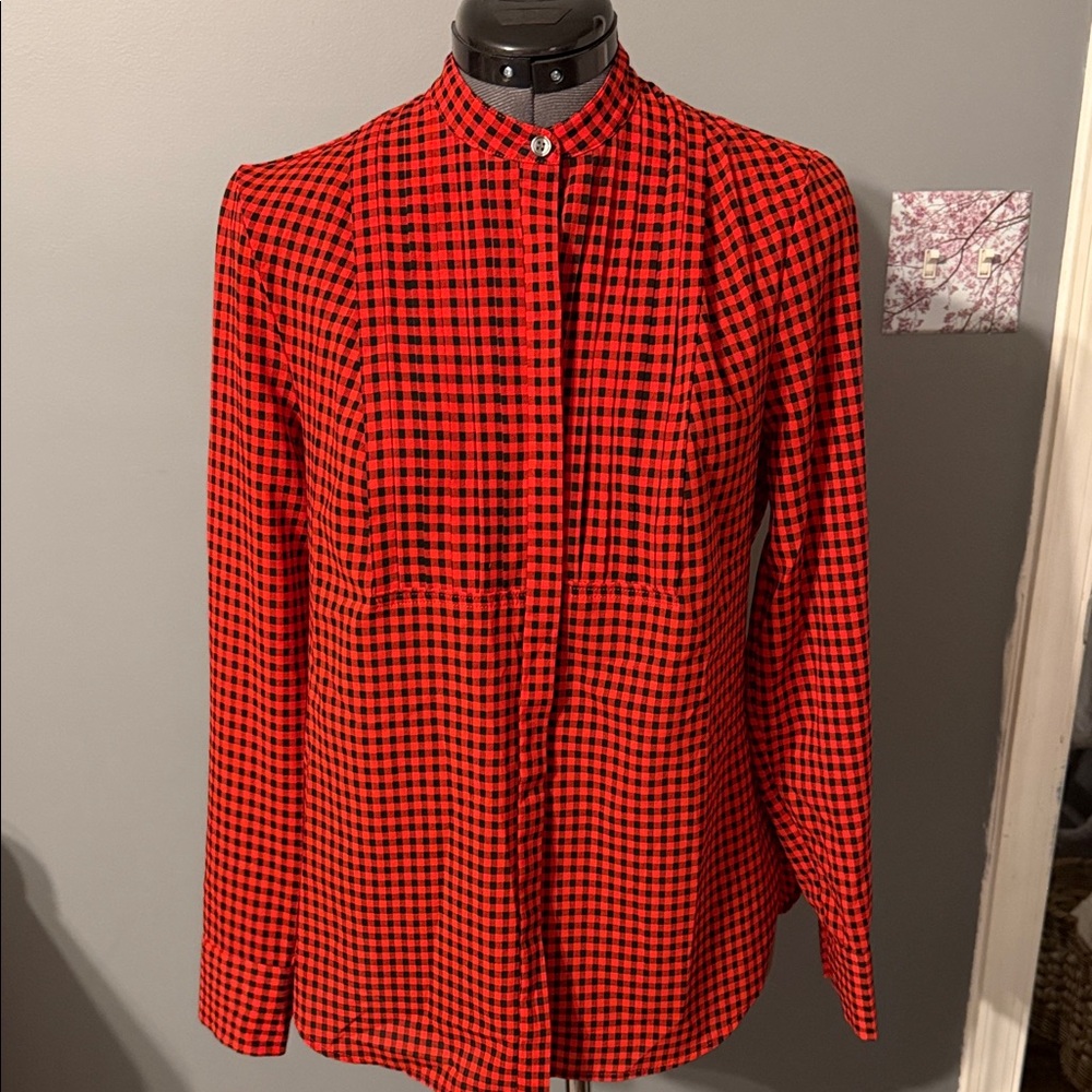J. Crew Red and Black Checkered Button Down Shirt